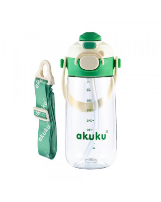 Akuku – Παγούρι Tritan Nερού 480 ml Mε Kαλαμάκι Πρασινο A0724