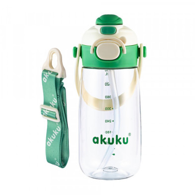 Akuku – Παγούρι Tritan Nερού 480 ml Mε Kαλαμάκι Πρασινο A0724