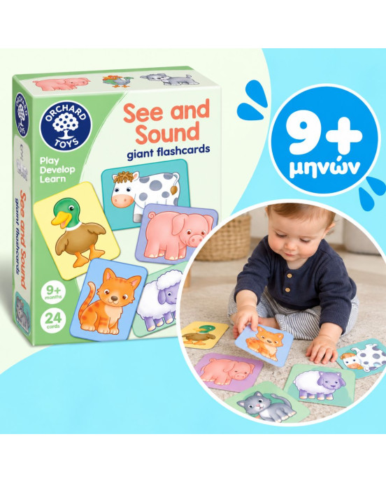 Orchard Toys Εκπαιδευτικές Κάρτες "Ζωάκια της Φάρμας & οι Ήχοι τους" για Παιδιά από 9+ μηνών  ORCH132