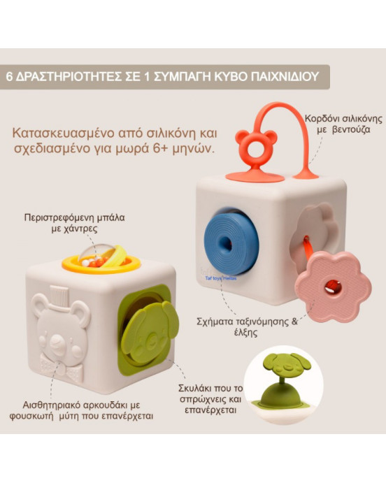 Taf Toys Κύβος Δραστηριοτήτων Σιλικόνης  Peek & Play T-13885