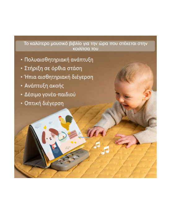 Taf Toys  Βιβλίο Δραστηριοτήτων Farm Musical Tummy Time Book  T-13935
