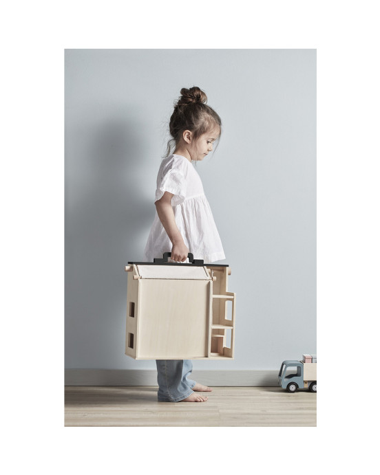 KIDS CONCEPT. Ξύλινο κουκλόσπιτο με φιγούρες και έπιπλα (φυσικό)