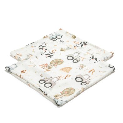 2 Pack Bamboo Μικρές Μουσελίνες ABC Farm (Silver Plus Protection Τεχνολογία)