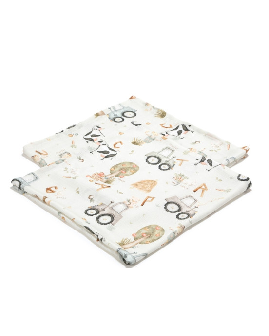 2 Pack Bamboo Μικρές Μουσελίνες ABC Farm (Silver Plus Protection Τεχνολογία)