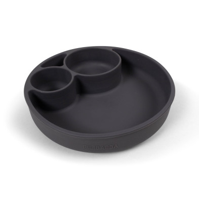 Filibabba Silicone Divided Plate – Stone Grey
