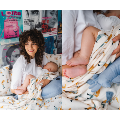 Bamboo Κουβέρτα Swaddle Dundee & Friends Blue