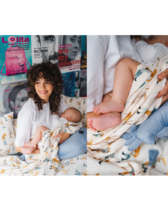 Bamboo Κουβέρτα Swaddle Dundee & Friends Blue