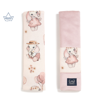 Jersey Seat Belt Cover Rossie Velvet Smoke Rose