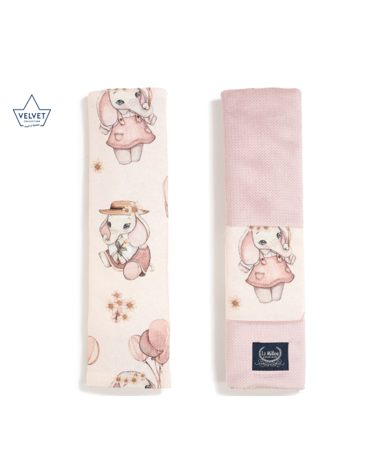 Jersey Seat Belt Cover Rossie Velvet Smoke Rose