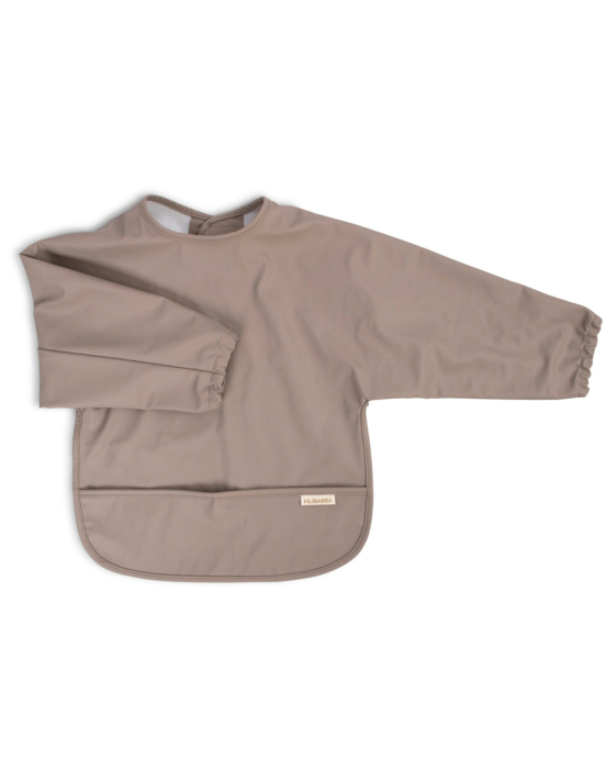 Filibabba Bib With Sleeves – Warm Grey