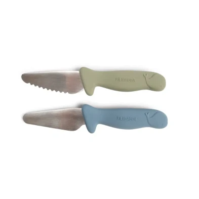 Filibabba Beginner’s Cutting Knives 2 Pack Powder Blue & Green
