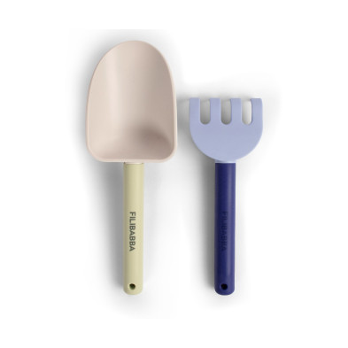 Filibabba – Beach Shovel & Rake Set – Blue Mix