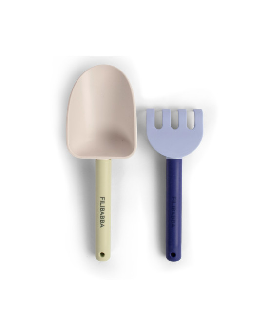 Filibabba – Beach Shovel & Rake Set – Blue Mix