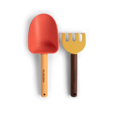 Filibabba – Beach Shovel & Rake Set – Peach Mix