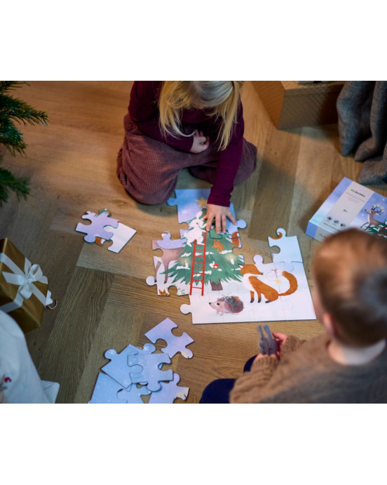 Filibabba Puzzle with 30pcs (45x45cm) – Wonderful Winter – Forest Friends