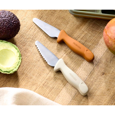 Filibabba Beginner’s Cutting Knives 2 Pack Pumpkin & Off White