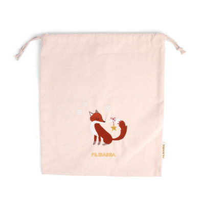 Filibabba Embroidered Gift Bag GOTS – Wonderful Winter – Fox