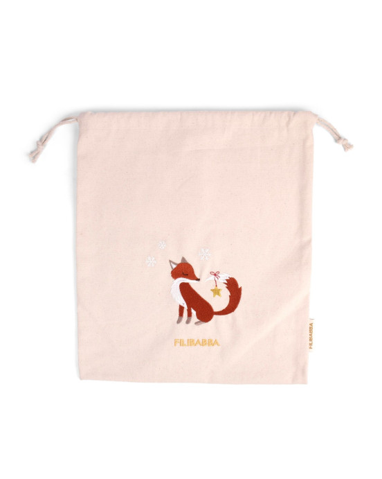 Filibabba Embroidered Gift Bag GOTS – Wonderful Winter – Fox