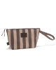 Waterproof Cosmetic Bag Stripes Brown