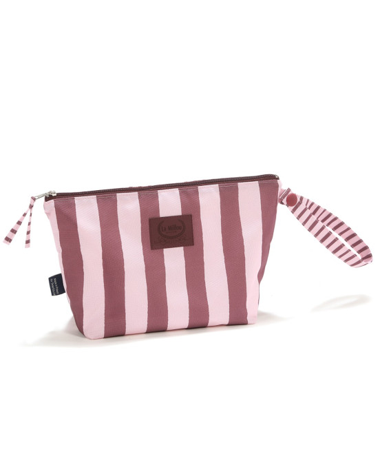 Waterproof Cosmetic Bag Stripes Pink