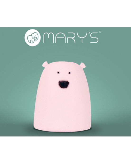 Mary’s Παιδικό Φωτάκι Νυκτός RGB Μικρό Αρκουδάκι Ροζ