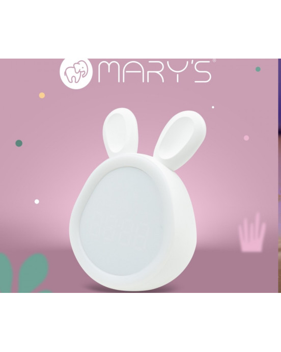 Mary’s Φωτιζόμενο Ηλεκτρονικό Ξυπνητήρι Κουνελάκι Λευκό