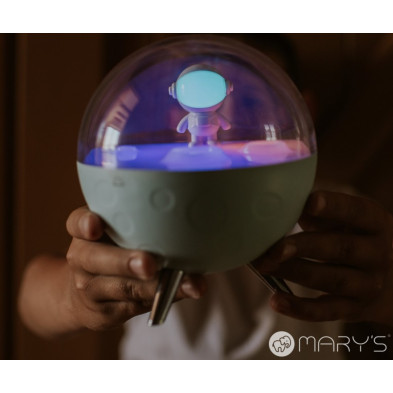 Mary’s Παιδικό Φωτάκι Νυκτός RGB Φεγγάρι με Αστροναύτη Λευκό