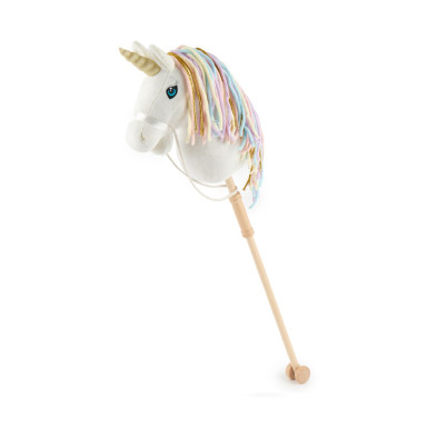 Bieco Hobby Horse Unicorn White Rainbow
