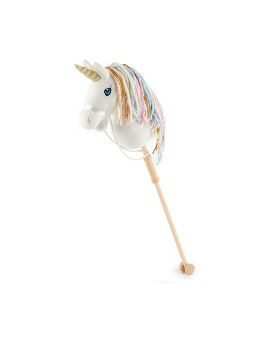 Bieco Hobby Horse Unicorn White Rainbow