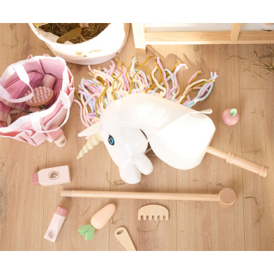 Bieco Hobby Horse Unicorn White Rainbow