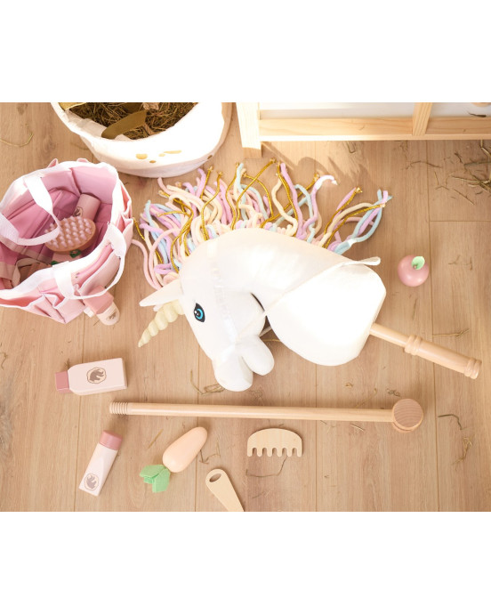 Bieco Hobby Horse Unicorn White Rainbow