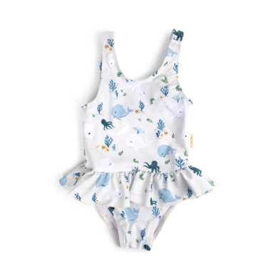 Filibabba Eva Swimsuit Christian’s Whale Tales – M
