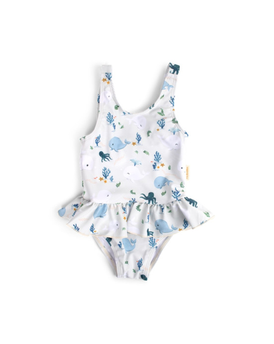 Filibabba Eva Swimsuit Christian’s Whale Tales – M