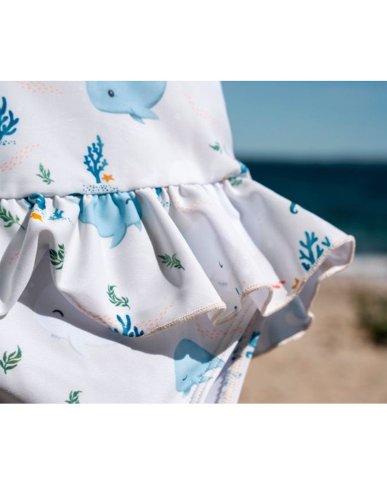 Filibabba Eva Swimsuit Christian’s Whale Tales – S