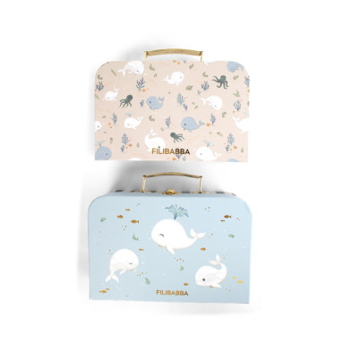 Filibabba Suitcase Set for Play and Storage 2 Pack – Christian’s Whale Tales