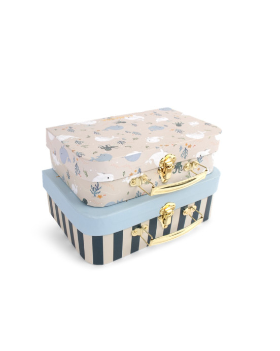 Filibabba Suitcase Set for Play and Storage 2 Pack – Christian’s Whale Tales