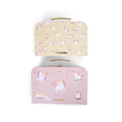 Filibabba Suitcase Set for Play and Storage 2 Pack – Unicorn Shores
