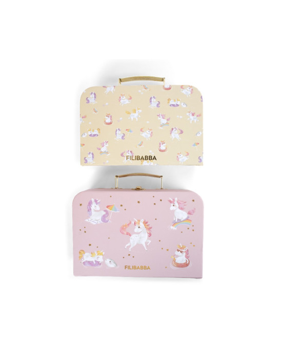Filibabba Suitcase Set for Play and Storage 2 Pack – Unicorn Shores