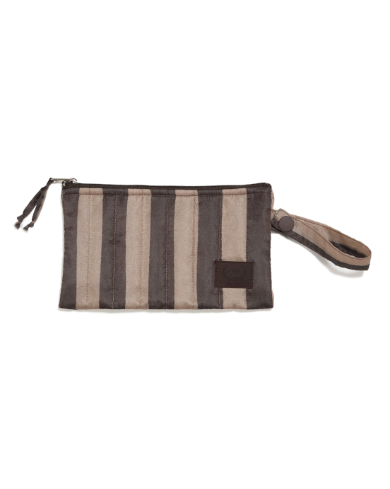 Αδιάβροχο Καπιτονέ Πορτοφόλι Stripes Brown