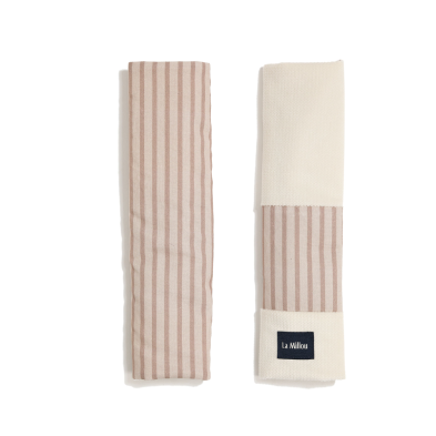 Jersey Seat Belt Cover Stripes Beige