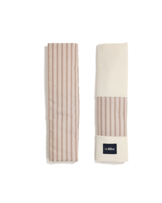 Jersey Seat Belt Cover Stripes Beige