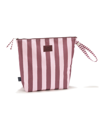 Waterproof Cosmetic Bag Stripes Pink XL – Xlarge