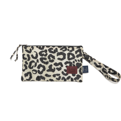 Αδιάβροχο Καπιτονέ Πορτοφόλι Leopard Cream