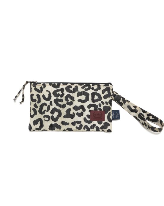 Αδιάβροχο Καπιτονέ Πορτοφόλι Leopard Cream