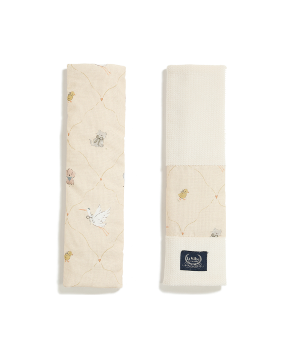 Jersey Seat Belt Cover Bebe Mignon Vanilla