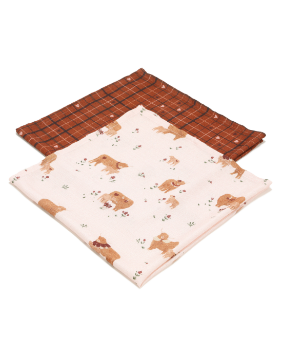 2 Pack Bamboo Μικρές Μουσελίνες Moo Meadow (Silver Plus Protection Τεχνολογία)