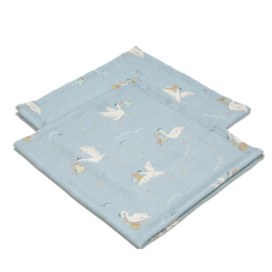 2 Pack Bamboo Μικρές Μουσελίνες Bebe Mignon Blue (Silver Plus Protection Τεχνολογία)