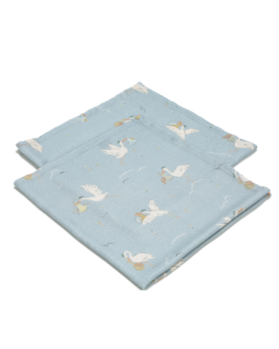 2 Pack Bamboo Μικρές Μουσελίνες Bebe Mignon Blue (Silver Plus Protection Τεχνολογία)