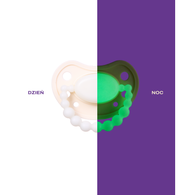 Πιπίλα θέσης LUU Kids που λάμπει στο σκοτάδι – American Cream Glow – 0-3 μηνών