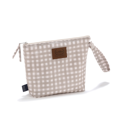 Αδιάβροχο Τσαντάκι Καλλυντικών Beige Vichy (S)